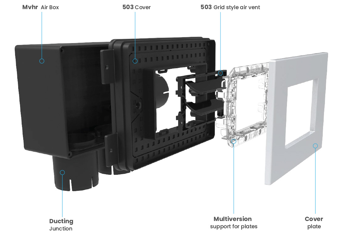 Disappear air vent 503 for cover plates